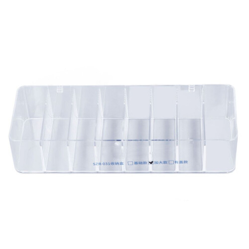Multifunctional Plastic Cable Organizer Box, 8 Compartments, Transparent, 26.4x9.6x5.3cm 2