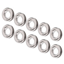 10 Stück Ösen, silberfarben, Legierung, 17,4 mm Innendurchmesser, runde Form, doppelseitiger Crimpverschluss