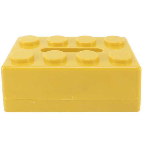 Decorative Tissue Box Yellow, Spring-Loaded, 20.8x9.3x13.2cm