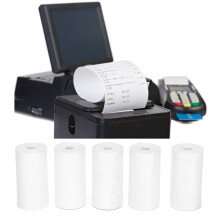 5 Rolls Thermal Paper 57x30mm Clear Smooth Dustproof Small Lightweight Receipt