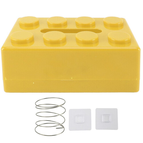 Decorative Tissue Box Yellow, Spring-Loaded, 20.8x9.3x13.2cm 2