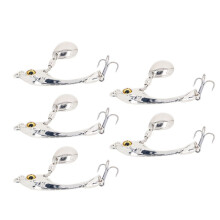 5-delige spinnerbait kunstaas set met opbergdoos, 15 g, hoogwaardig koolstofstaal, zilverkleurig