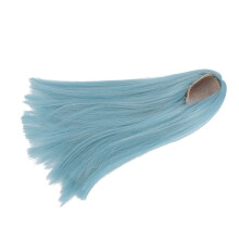 Peluca de muñeca azul grisáceo claro profesional DIY, segura para el calor y realista para el cuero
