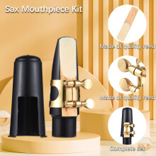 Alto Sax Mouthpiece Kit with Ligature Reed Cap & Screws for Replacement