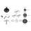 23-Piece Cymbal Replacement Set with Felt Pads, Nuts, Washers — Gray 2