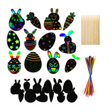1 Set -Kratzpapiere Ostern-Graffiti Kratzfolie Bastelartikel
