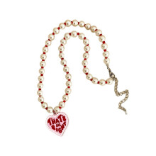 Adjustable Collar Chain Heart Imitation Pearls Pendant Chokers
