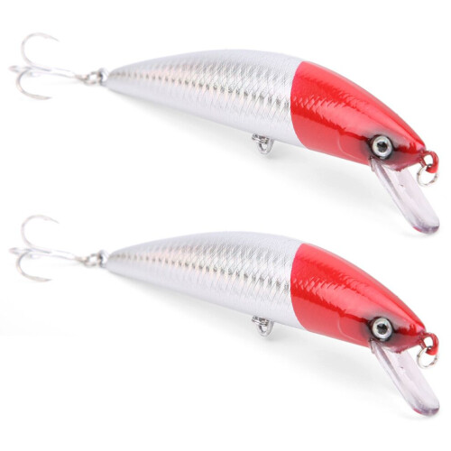 2 Stück sinkende Köderfisch-Zungenplatte, künstliche Simulation, lebensechter Köder, Angelzubehör, 5