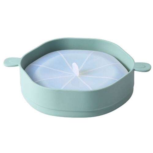 Green Silicone Microwave Popcorn Maker with Handle 1.5L Foldable & Heatproof 2
