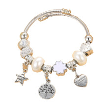 Handmade Rhinestones Bead Bracelet Corrosions Resistant-White