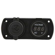 Wasserdichter Dual-USB-Schnelllader 12–24 V mit Voltmeter für Autos und Boote