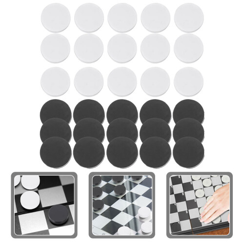 60Pcs Chess Pieces Checkers Replacements Game Accessories 2