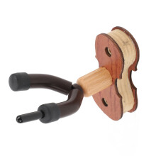 Soporte de pared para violín y viola: elegante diseño de madera con gancho para arco.
