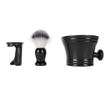 3-in-1 baardborstel met scheerkom en standaard, zacht nylon haar