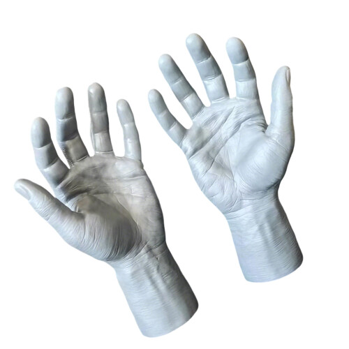 Schmuck-Display-Handform, wasserdichte PVC-Textur, einfache-Grau
