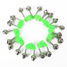 30pcs Fishing Rod Alarm Bells Dual Alert Rings Green/Silver 8cm
