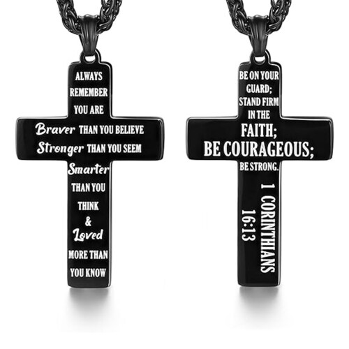 Polyvalent Collier Crucifix Animal Homme Bijoux pour-B 2