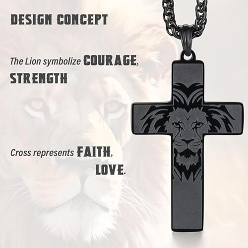 Polyvalent Collier Crucifix Animal Homme Bijoux pour-B 1