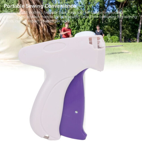 Portable Clothing Fixer ABS POM Stitching Tool with Needles White 2
