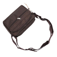 Bolso bandolera de nailon impermeable para hombre, 12 l, color marrón, informal, para hombro