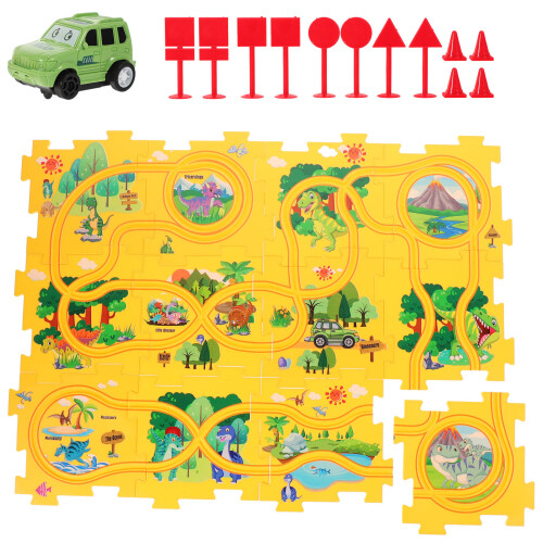 1 Set Dinosaurier Puzzle Spur Auto Spielset Kunststoff