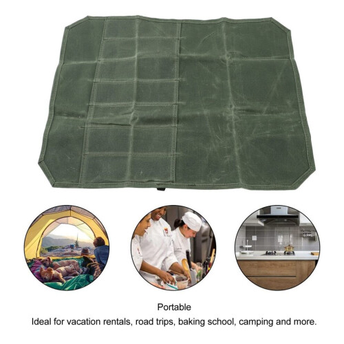 Military Green Knife Roll Bag with Versatile Storage Waterproof Material 2