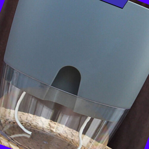 Large Transparent Double Layer Plastic Self Watering Flowerpot for Balcony, Grey