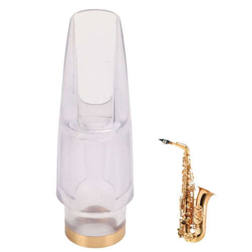 Clear Plastic Alto Saxophone Mouthpiece, Rounded Edge for Performance