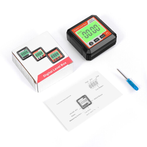 JD10 digitale hoekmeter/inclinometer, 4x90, rood/zwart/wit 1