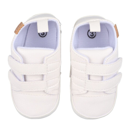 Baskets bébé en cuir PU, respirantes, blanches, taille 3 2