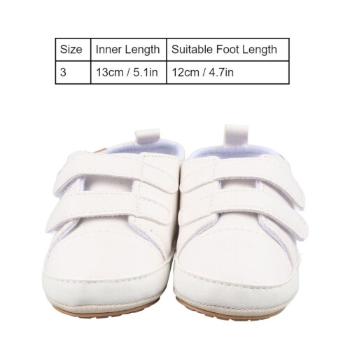 Baskets bébé en cuir PU, respirantes, blanches, taille 3 1