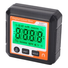 Digitale waterpas met magneet, nauwkeurigheid 0,01, ABS, oranje-wit