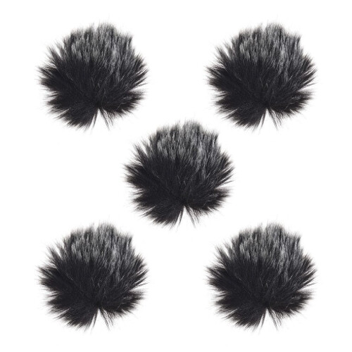 Set van 5 pluizige windkappen voor mini-lavaliermicrofoons 1