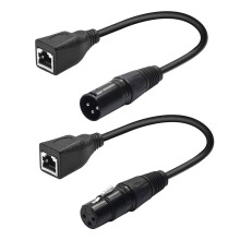 Câble adaptateur Ethernet DMX XLR 3 broches vers RJ45 avec connecteurs mâle et femelle