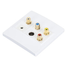 Multimedia Väggplatta 3.5mm F Typ TV9.5 3 RCA AV för TV/STB