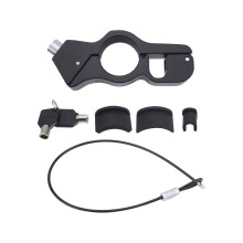 Black Motorcycle Handlebar Brake Lock & Helmet Security for ATV Scooter