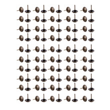 100 stuks vintage meubelspijkers van brons met metalen label
