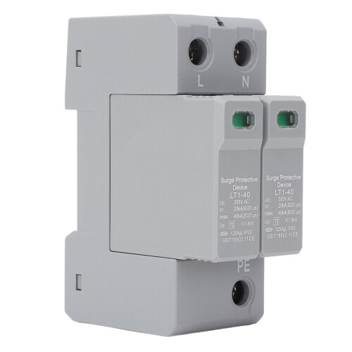 Surge Protector AC 385V 2P 40KA for DC Systems 35mm DIN Rail Mount