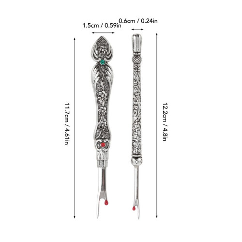 2pcs Metal Seam Remover Set for DIY Leather & Needlework, Silver 1