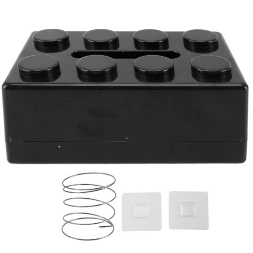 Spring Loaded Black Tissue Holder Box - Desktop & Wall Mounted Design 2
