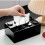 Spring Loaded Black Tissue Holder Box - Desktop & Wall Mounted Design 4