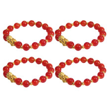 4Pcs Lightweight Red Agate Bracelets Durable Bangles for Women