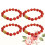 4Pcs Lightweight Red Agate Bracelets Durable Bangles for Women 4