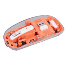 Ratón inalámbrico Bluetooth BT1 BT2, 400 mAh, 800-1600 DPI, naranja transparente