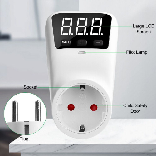 HLP02 Digital Surge Protector Outlet 230V 16A with LCD Display 2