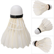 Ensemble de 5 balles de badminton en plumes résistantes pour l'entraînement en intérieur et en extérieur