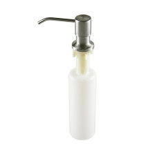 Genopfyldelig sæbedispenser til køkkenvask over vasken (børstet nikkel), design monteret på dæk for hurtig og ren genopfyldning, Modern & Co