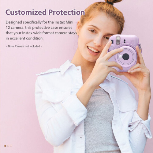 Instax Mini 12 Case: Premium PU Leather with Adjustable Shoulder Strap 1