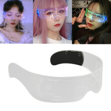 Gafas LED futuristas con 7 modos de luz de color para cosplay y fiestas.