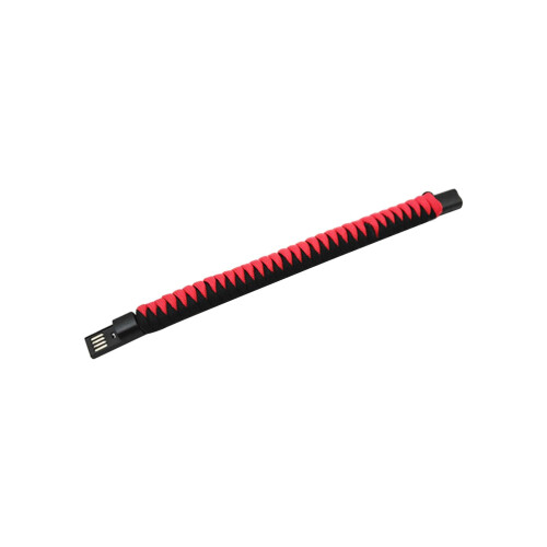22cm Braided Usb Type C Data Charging Cable In Black And Red 2